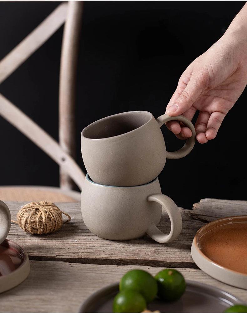 Caneca de Porcelana Com Pires - Moderna Decoração