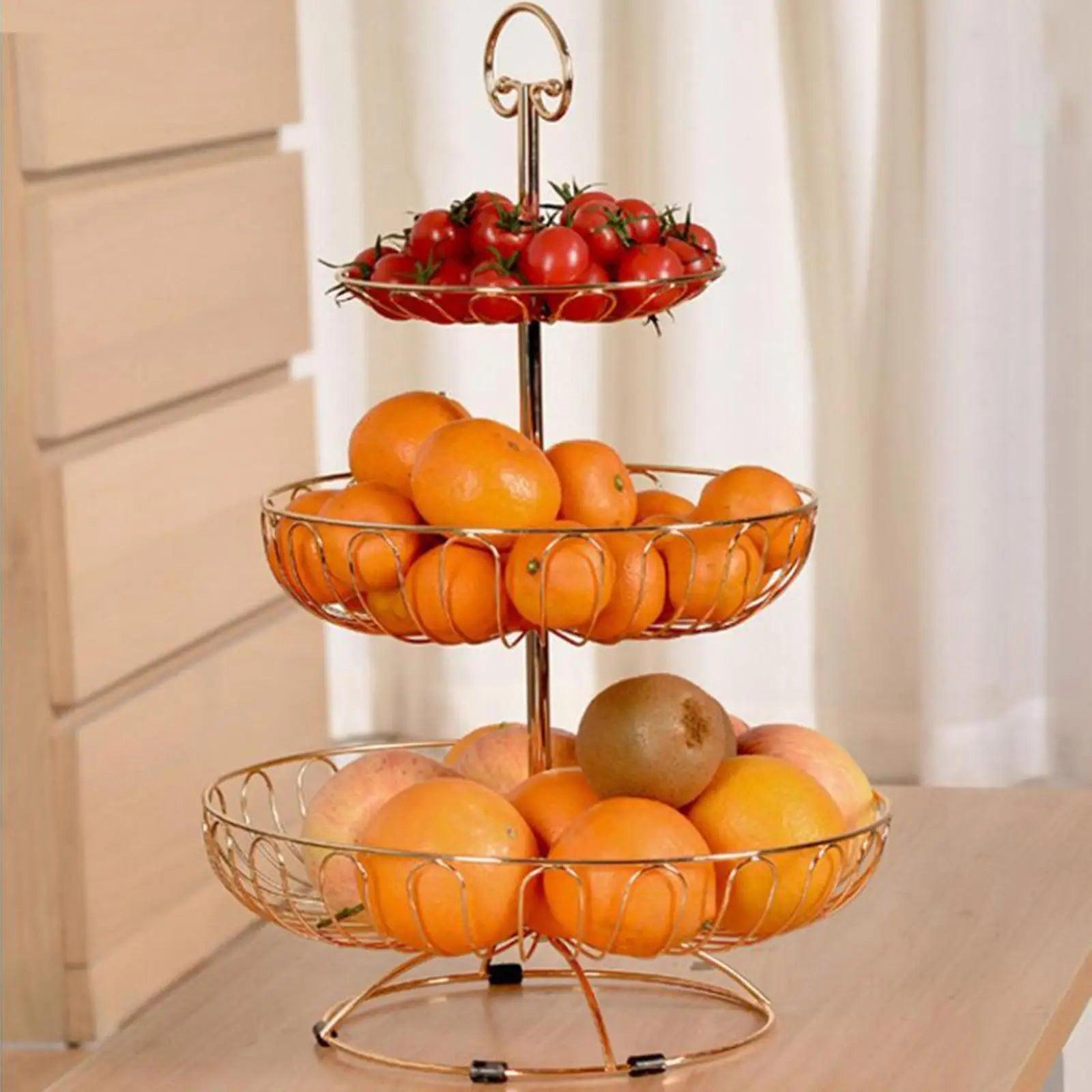 Fruteira de Mesa 3 Camadas - Moderna Decoração