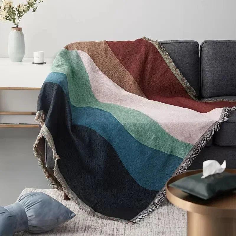 Manta Para Sofá Multicolor - Moderna Decoração