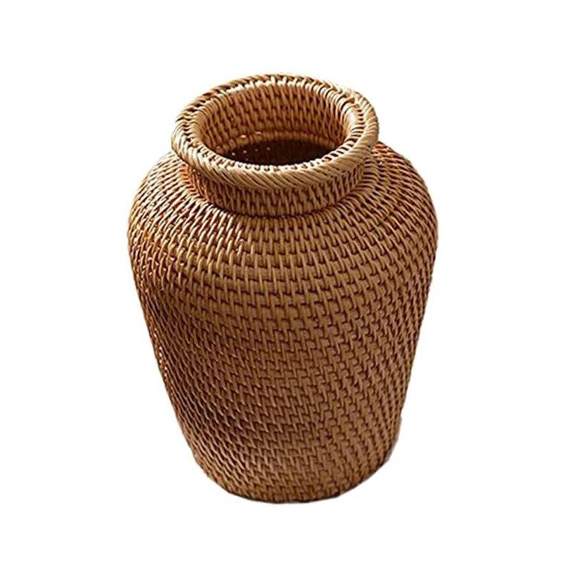 Vaso de Flores Decoração de Rattan - Moderna Decoração